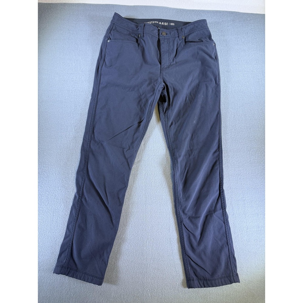 Western Rise Pants Mens 32x29 Blue Slim Fit Stretch Microfiber Chino Travel